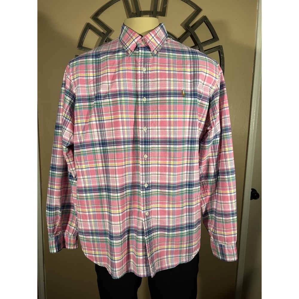 Ralph Lauren Long Sleeve Shirt Pink Multi Colored Plaid XXL